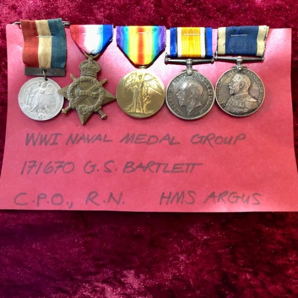 WW1 HMS Argus Medal Grouping